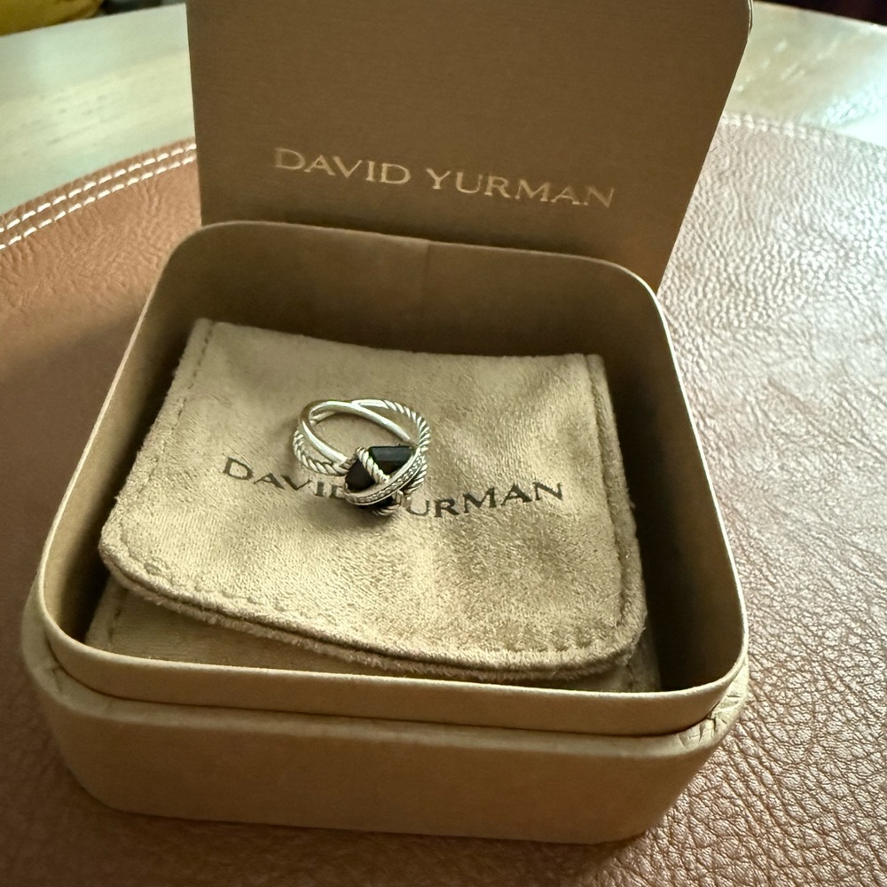 David Yurman Crossover Black Onyx Silver Ring